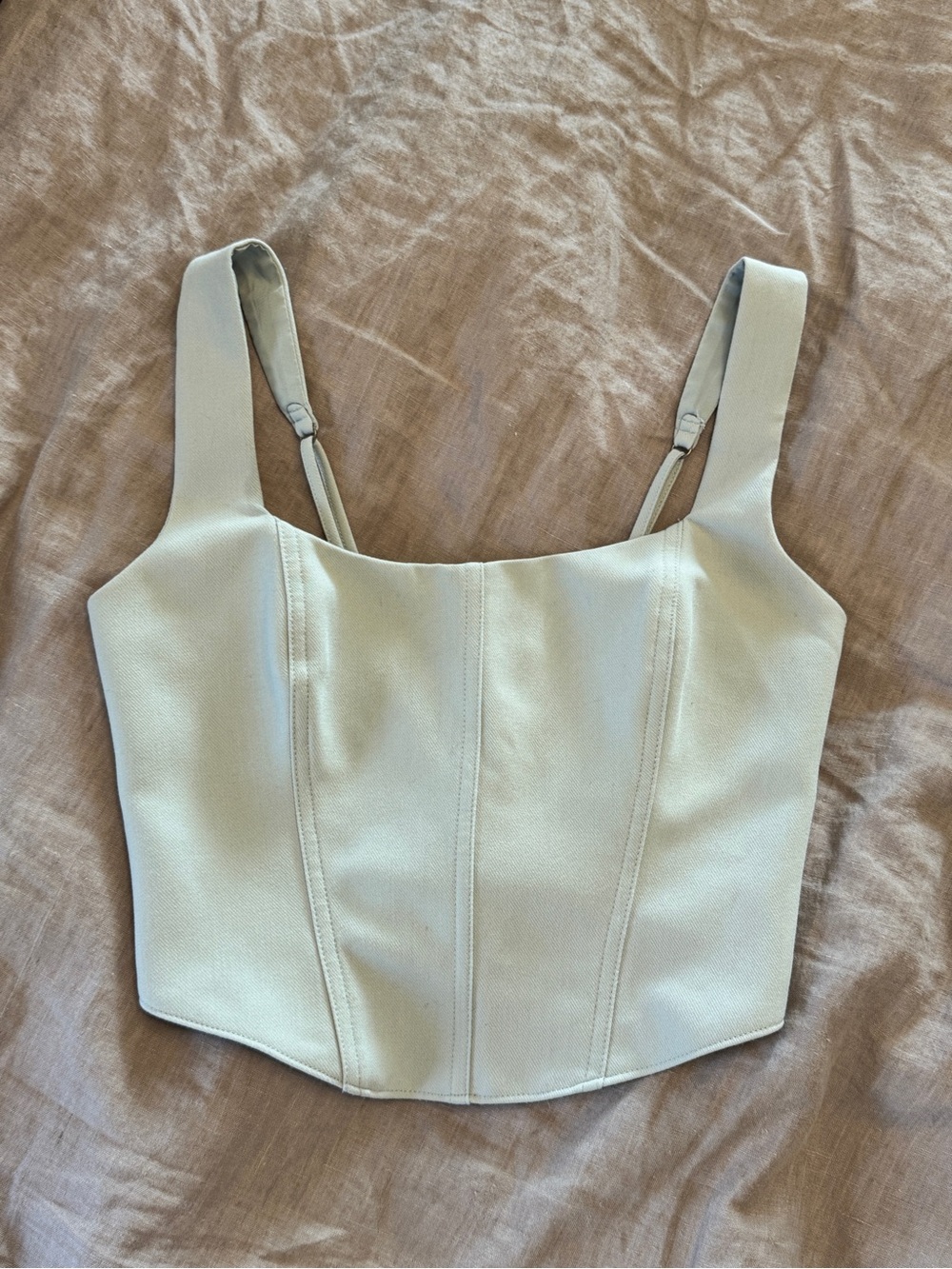 Abercrombie & Fitch Sea Green Corset Crop Top